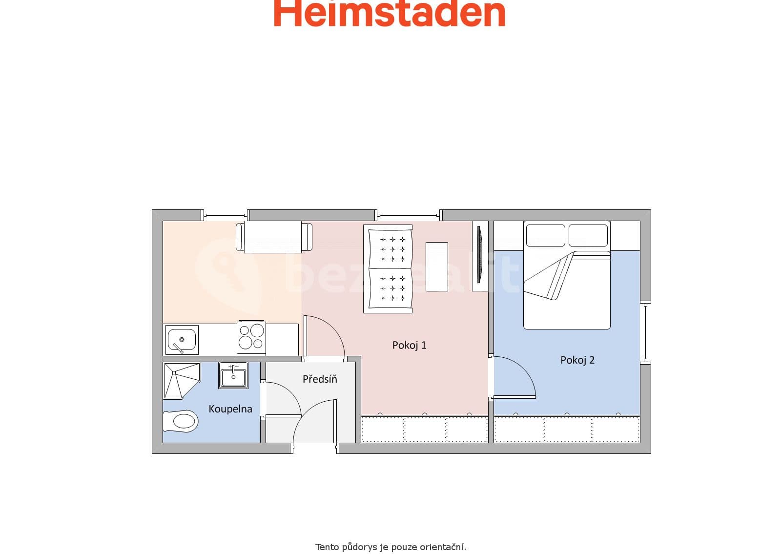 1 bedroom with open-plan kitchen flat to rent, 37 m², Klimšova, Havířov, Moravskoslezský Region