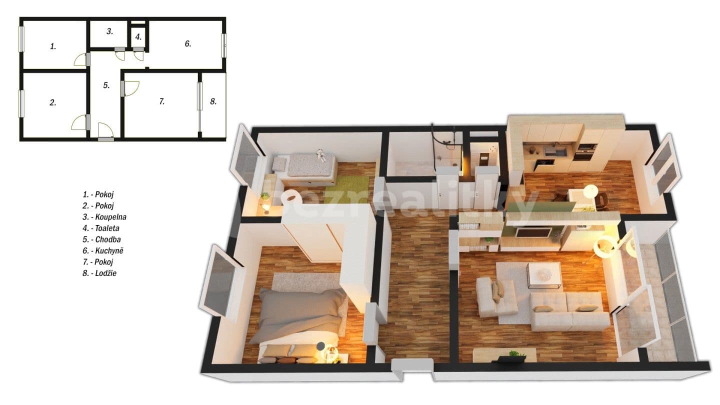 3 bedroom flat for sale, 78 m², Pražská, Varnsdorf, Ústecký Region