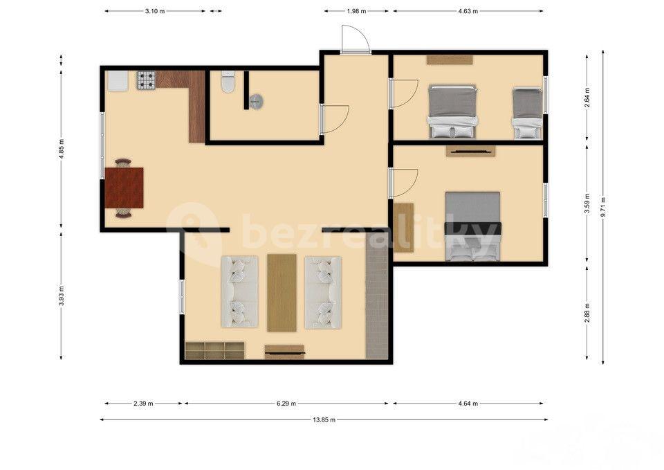 3 bedroom flat for sale, 74 m², Vřídelní, Karlovy Vary, Karlovarský Region