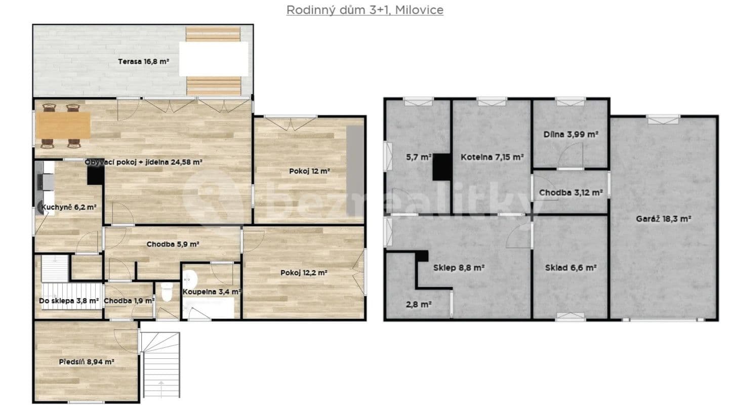 house for sale, 112 m², V zahrádkách, Milovice, Středočeský Region
