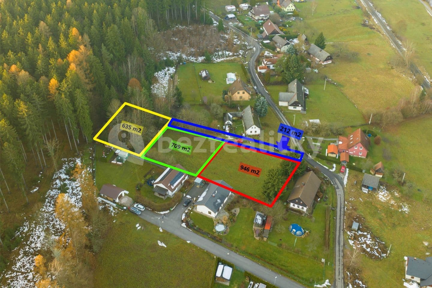 plot for sale, 946 m², Mostek, Královéhradecký Region