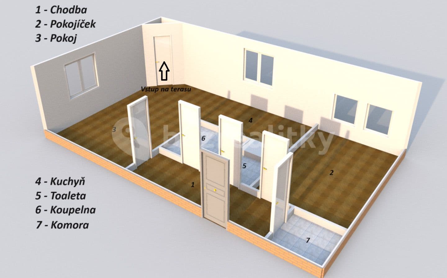 1 bedroom with open-plan kitchen flat for sale, 45 m², P. Bezruče, Nová Paka, Královéhradecký Region