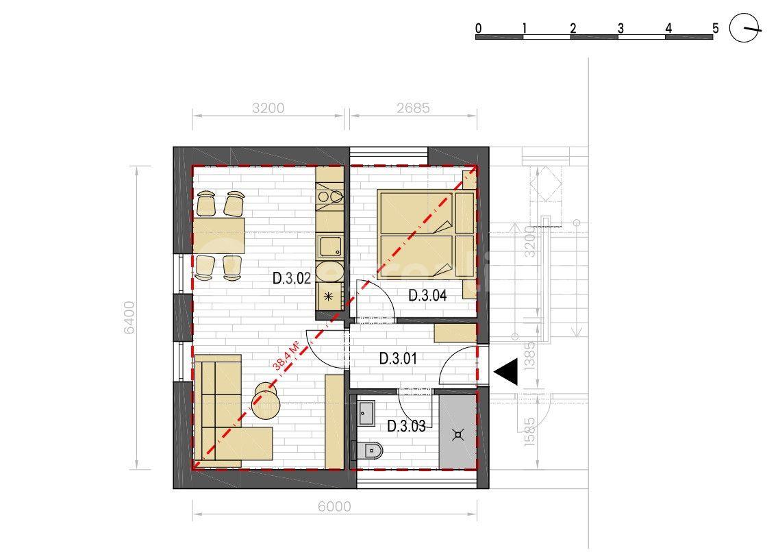 1 bedroom with open-plan kitchen flat for sale, 38 m², Vančurova, Horní Blatná, Karlovarský Region