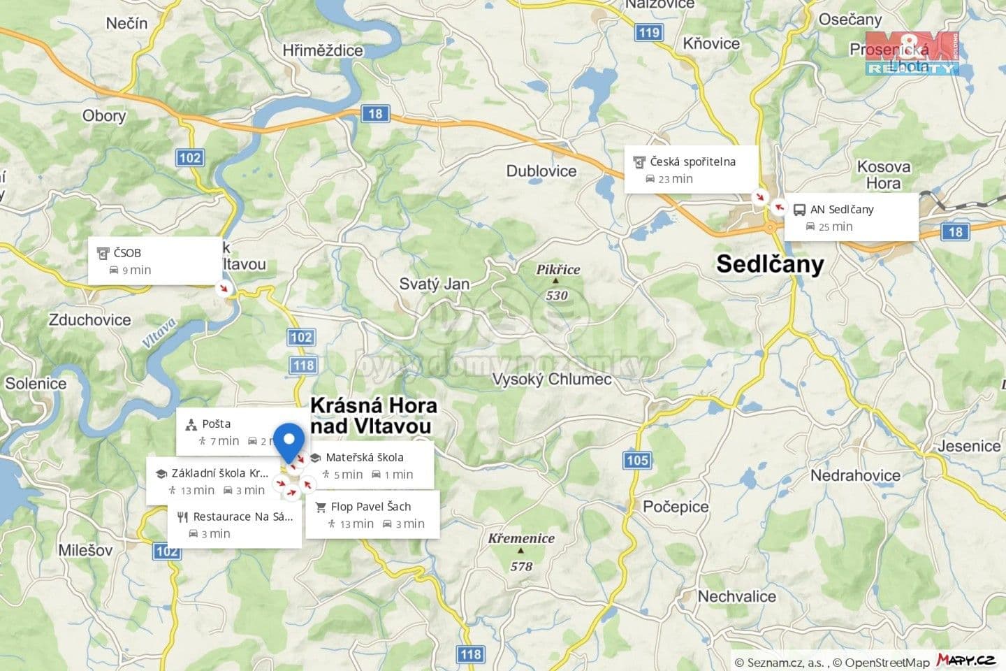 plot for sale, 1,058 m², Krásná Hora nad Vltavou, Středočeský Region