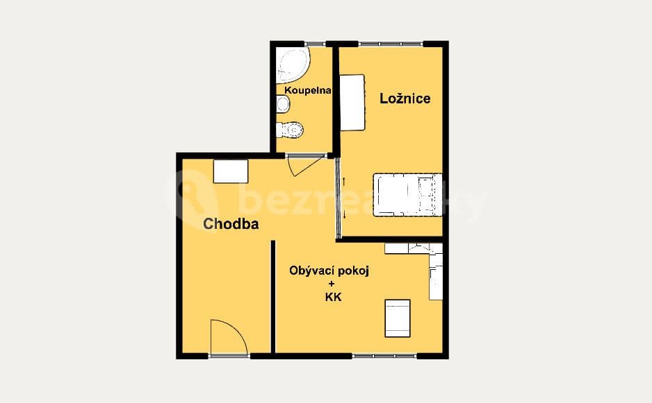 1 bedroom with open-plan kitchen flat for sale, 51 m², Šlikova, Prague, Prague
