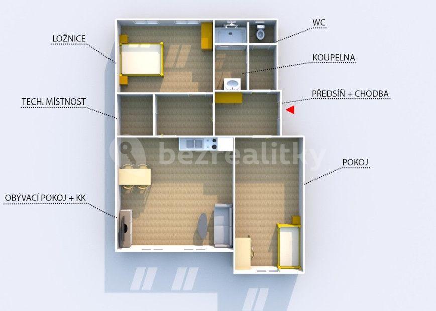 2 bedroom with open-plan kitchen flat for sale, 78 m², Chomutice, Královéhradecký Region