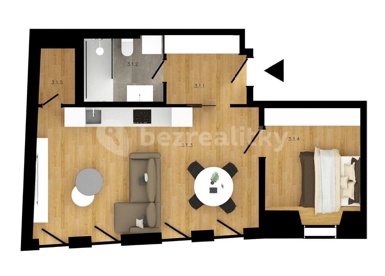 1 bedroom with open-plan kitchen flat to rent, 50 m², Soukenická, Prague, Prague