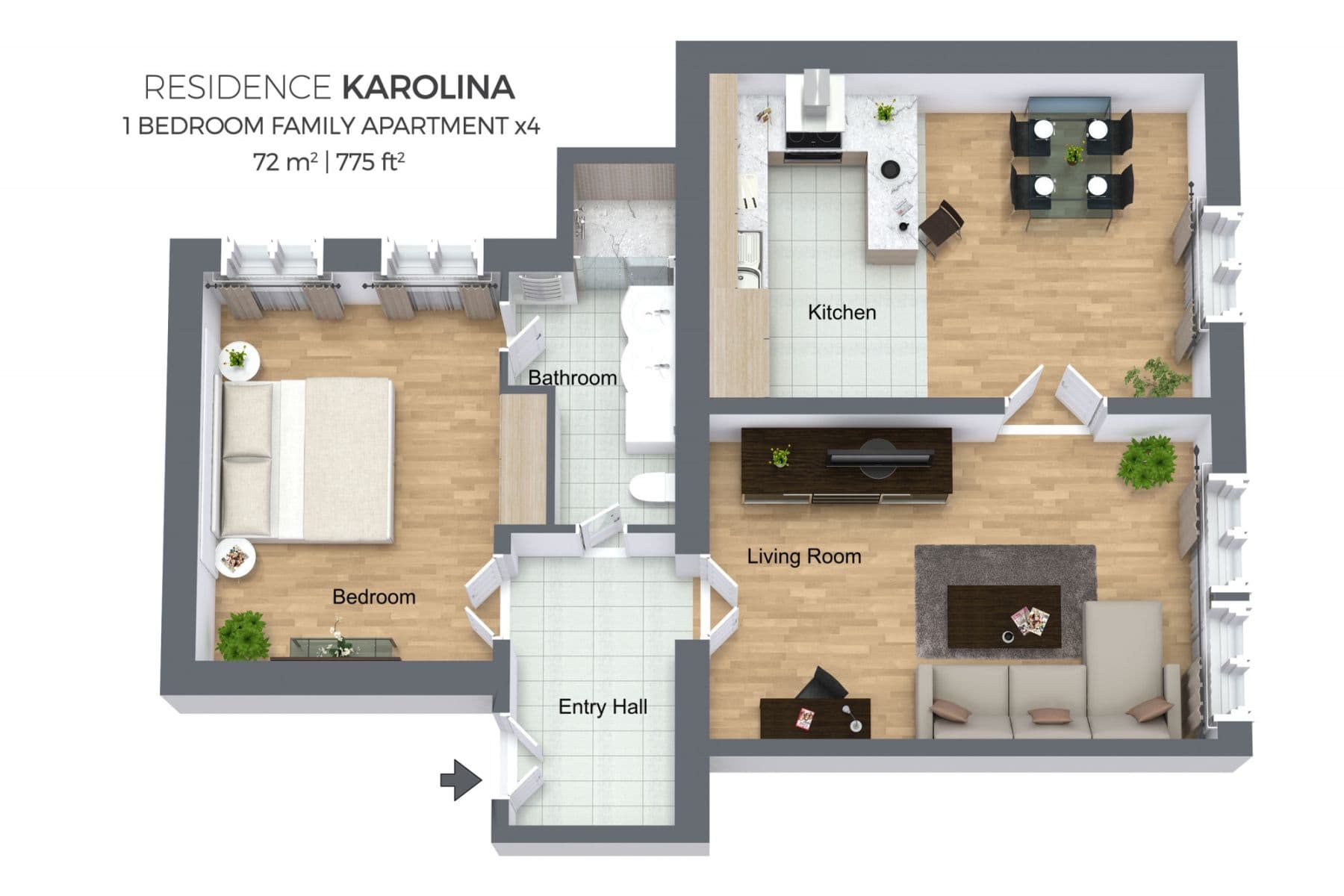 flat to rent, 72 m², Karoliny Světlé, Prague, Prague