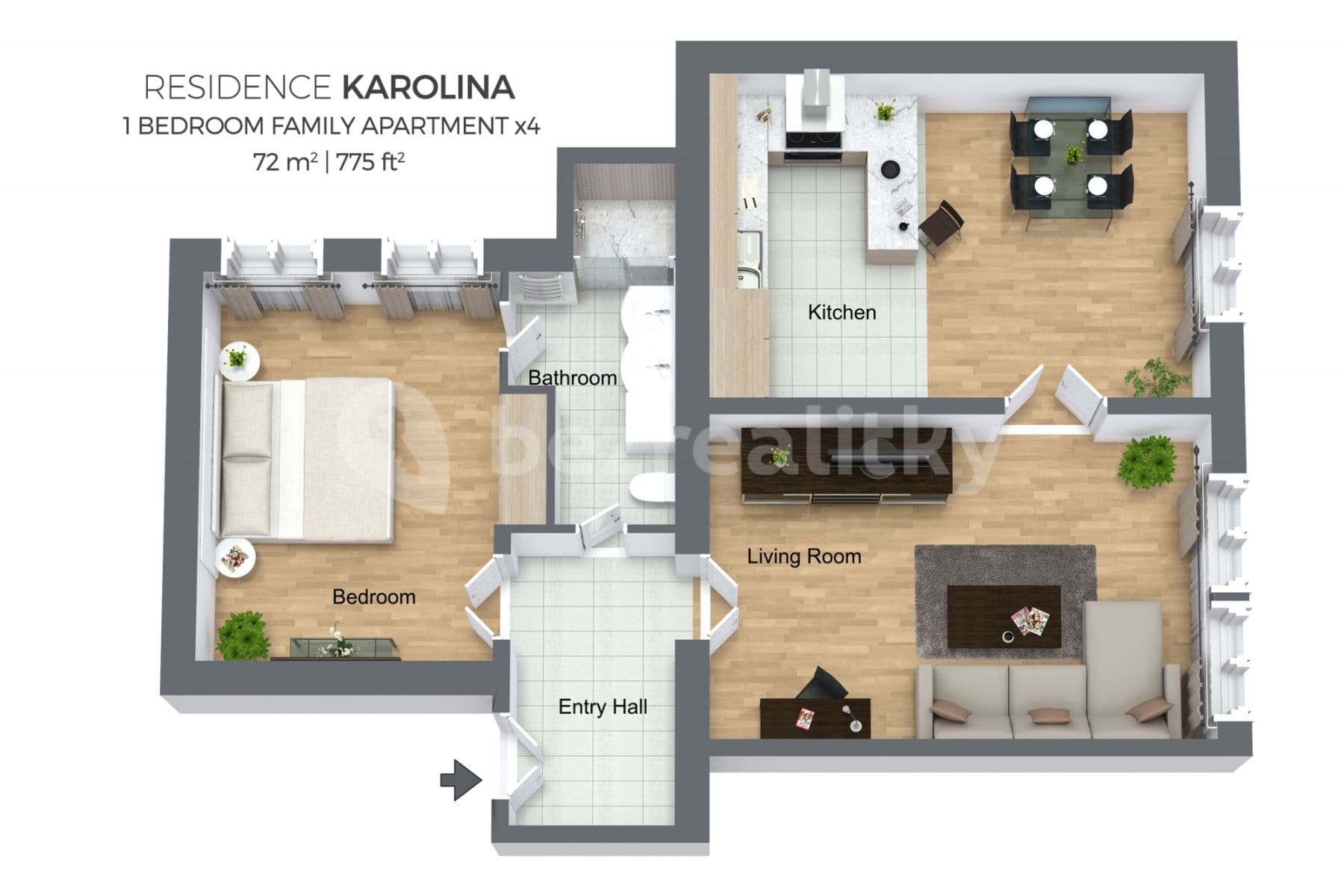 flat to rent, 72 m², Karoliny Světlé, Prague, Prague