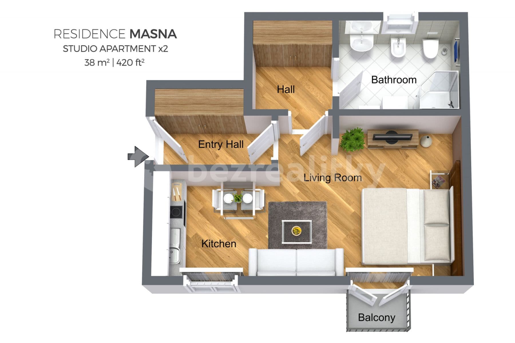 flat to rent, 38 m², Masná, Prague, Prague