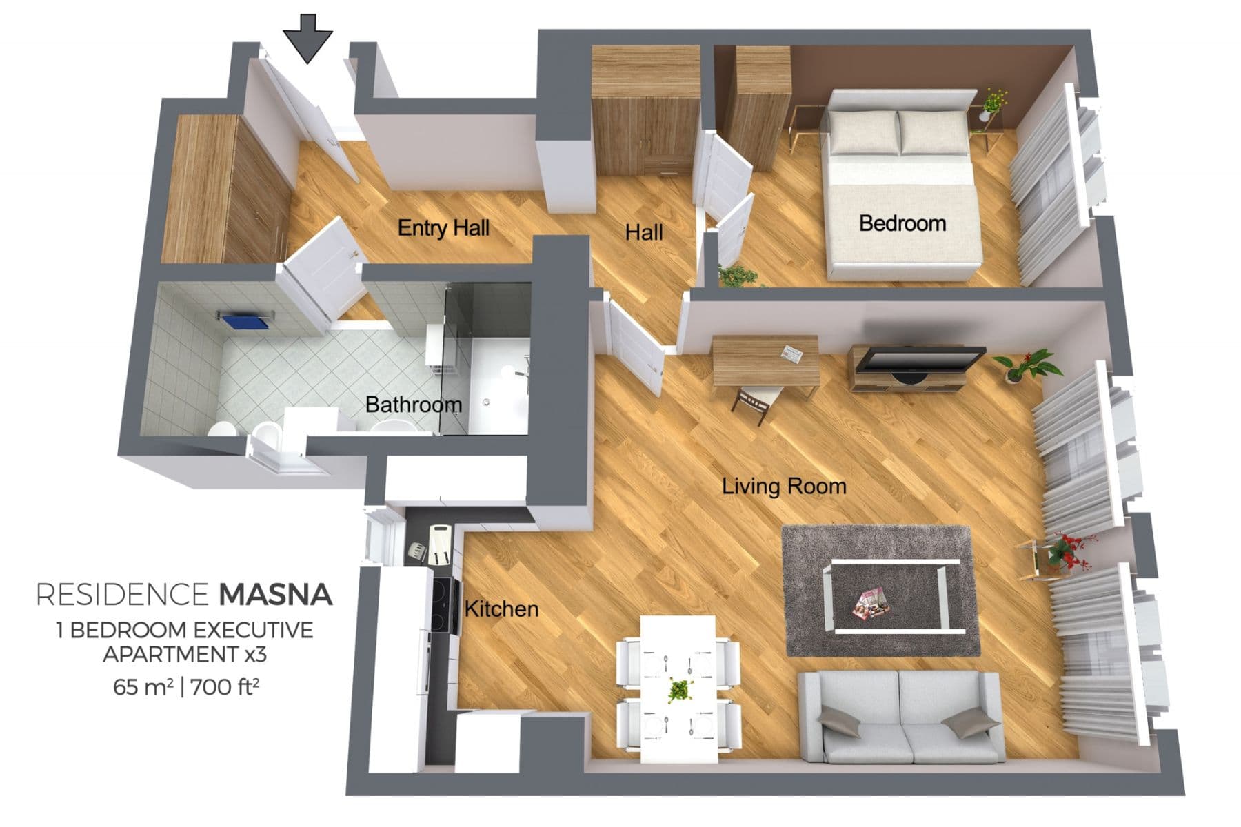 flat to rent, 65 m², Masná, Prague, Prague