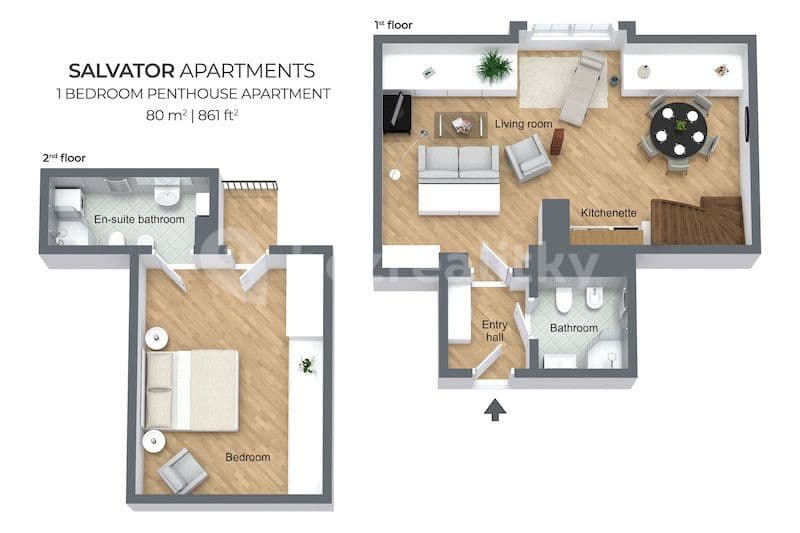 flat to rent, 80 m², Dušní, Prague, Prague