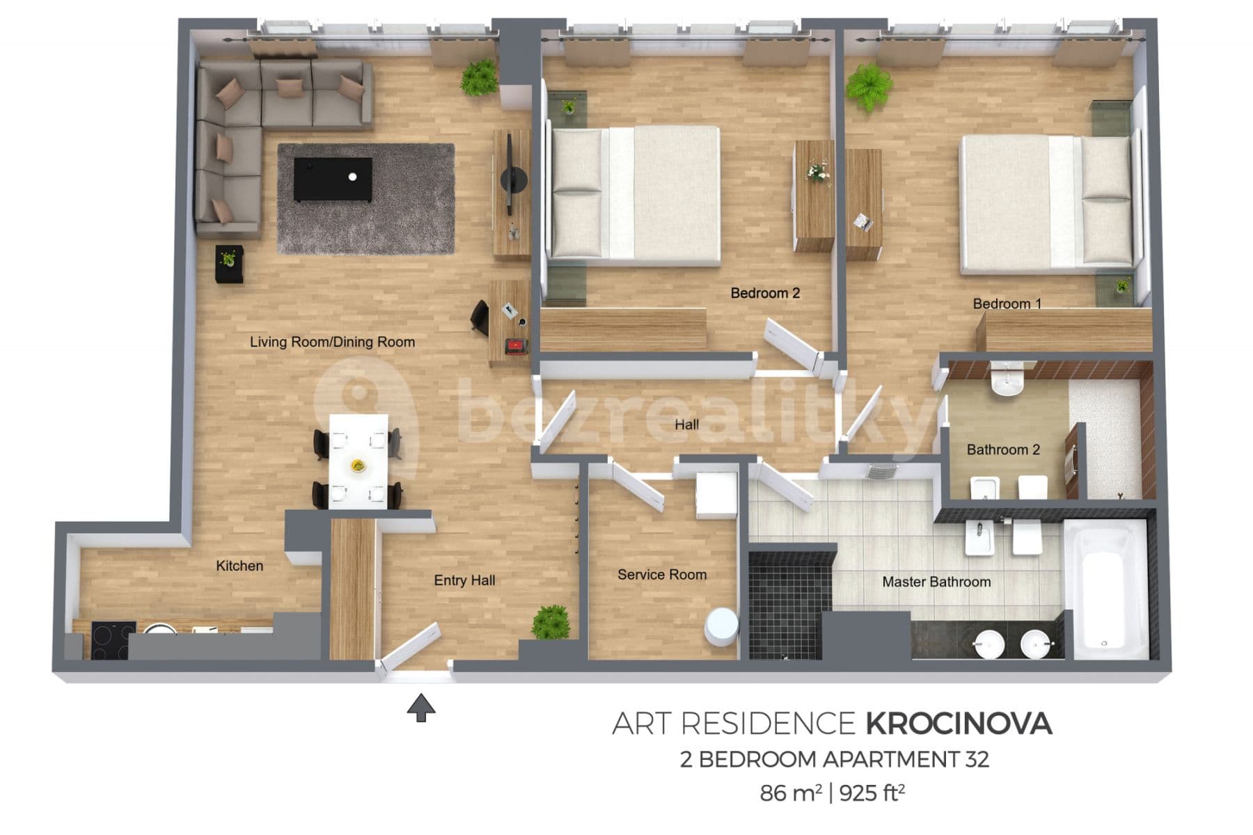 flat to rent, 86 m², Krocínova, Prague, Prague