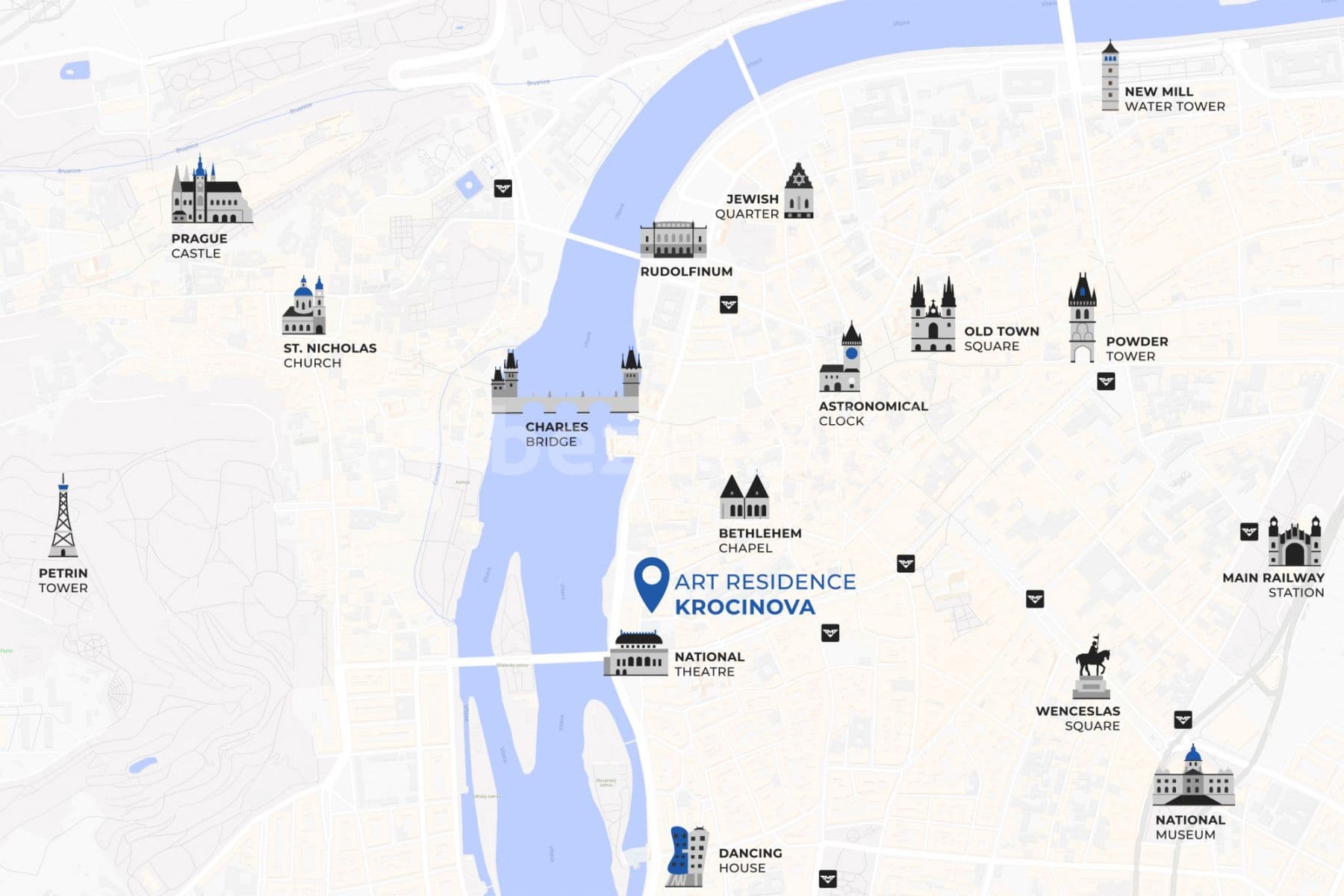 flat to rent, 125 m², Krocínova, Prague, Prague