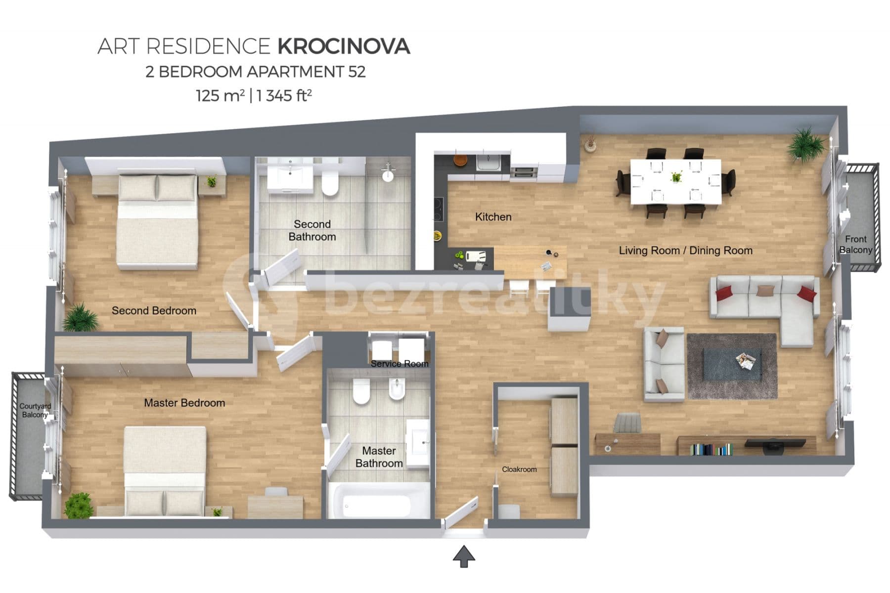 flat to rent, 125 m², Krocínova, Prague, Prague