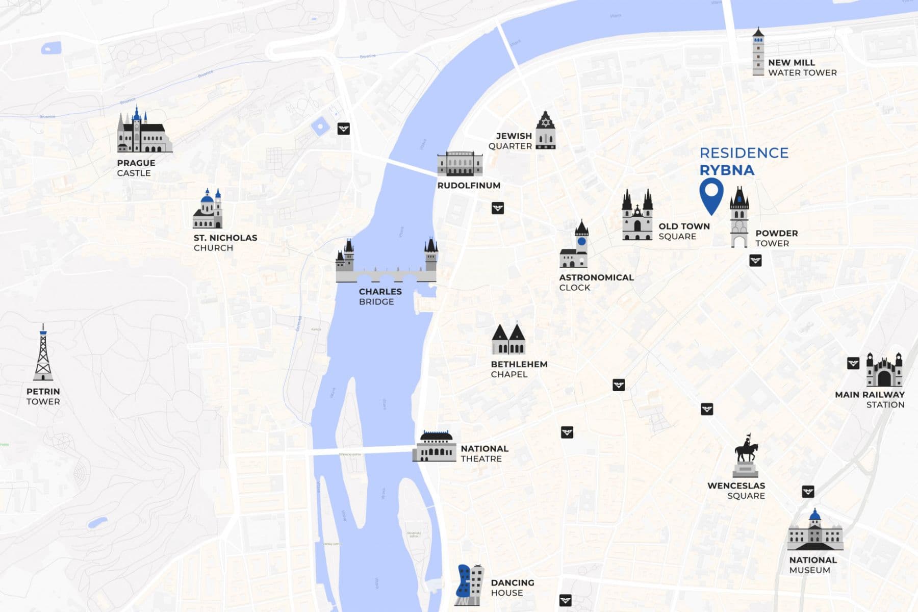 flat to rent, 86 m², Rybná, Prague, Prague