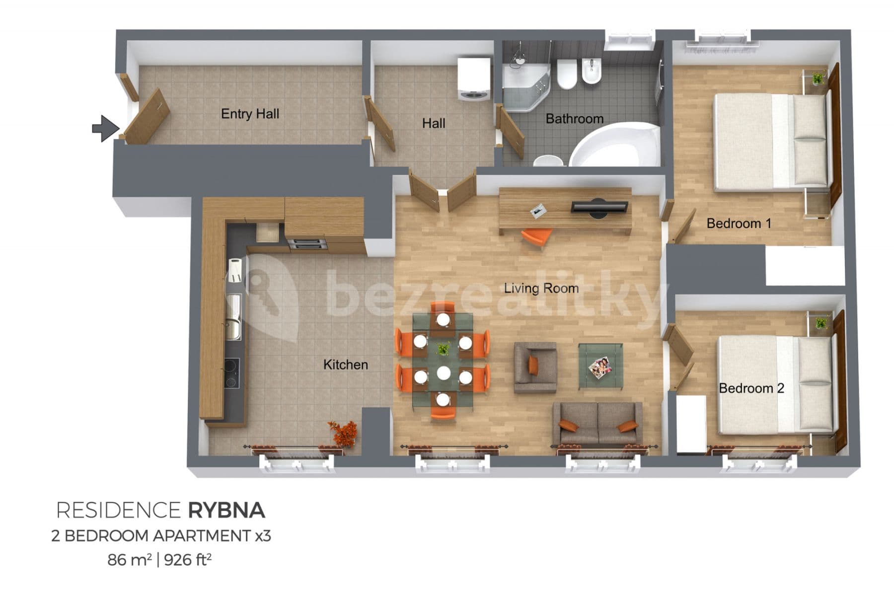 flat to rent, 86 m², Rybná, Prague, Prague
