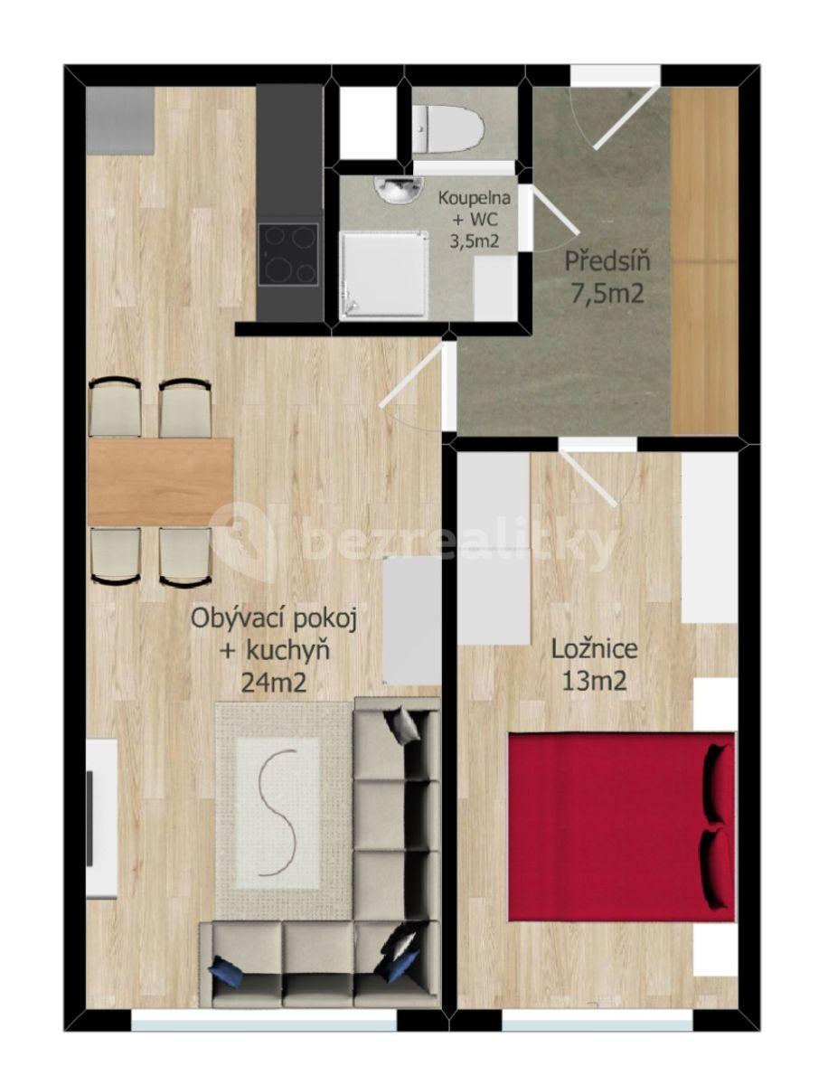 1 bedroom with open-plan kitchen flat for sale, 48 m², Gollova, Prague, Prague