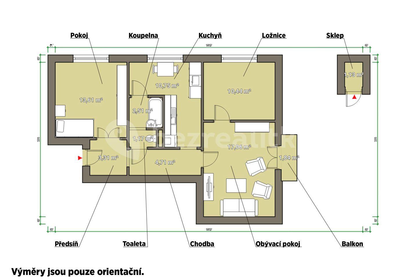 3 bedroom flat for sale, 66 m², Alšova, Kralovice, Plzeňský Region