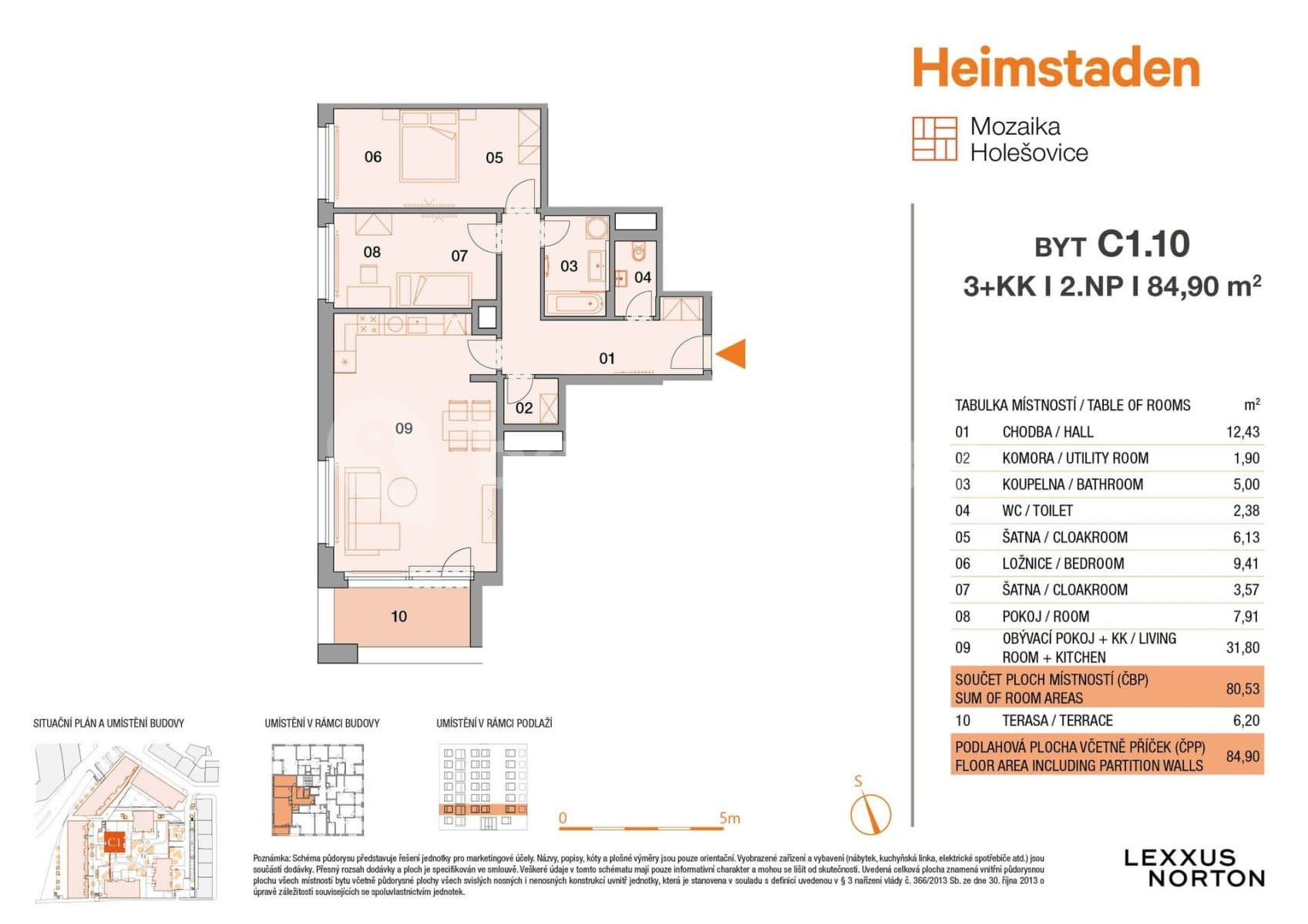 2 bedroom with open-plan kitchen flat to rent, 81 m², U Pergamenky, Prague, Prague