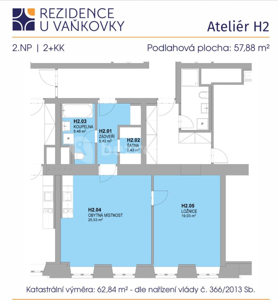 1 bedroom with open-plan kitchen flat to rent, 63 m², Opuštěná, Brno, Jihomoravský Region