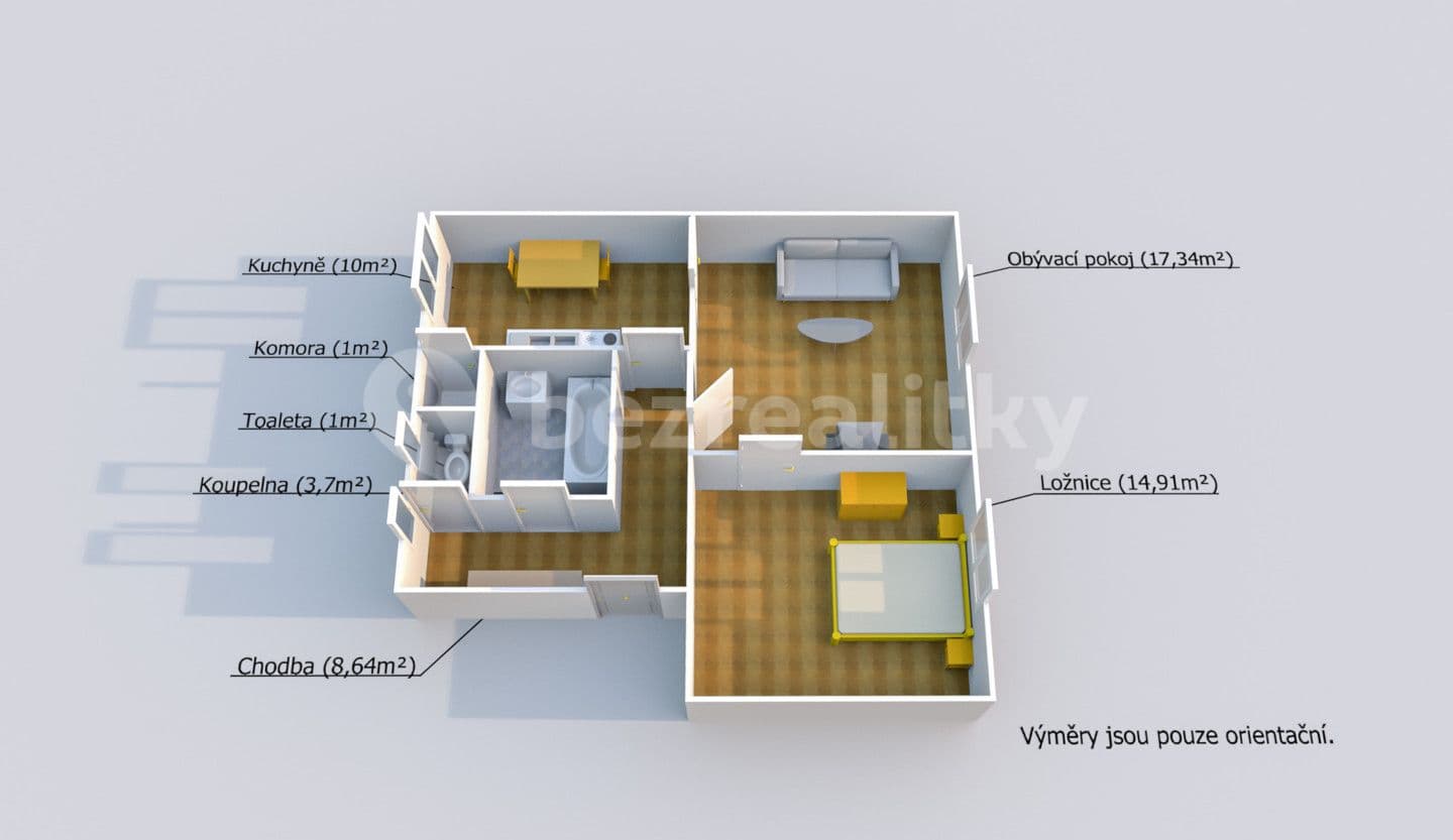 2 bedroom flat for sale, 58 m², Vítězná, Bor, Plzeňský Region