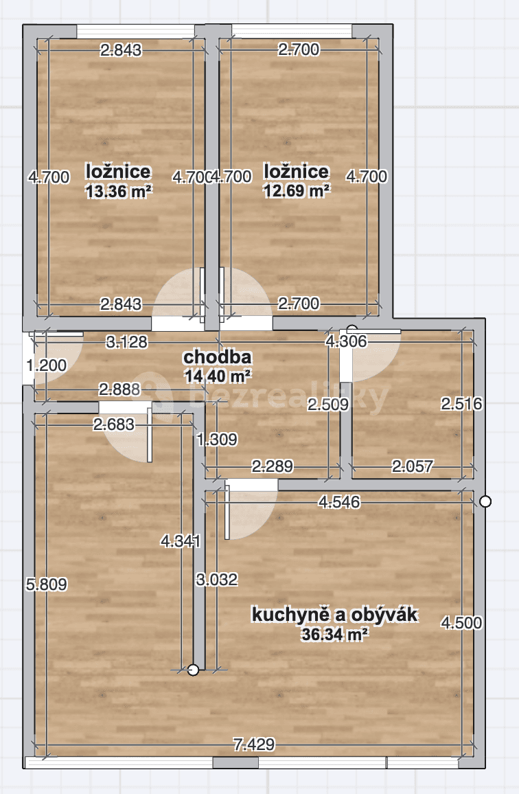 3 bedroom flat for sale, 65 m², Katovická, Prague, Prague