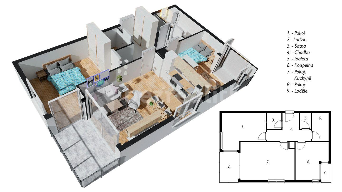 2 bedroom with open-plan kitchen flat for sale, 69 m², Šífařská, Prague, Prague