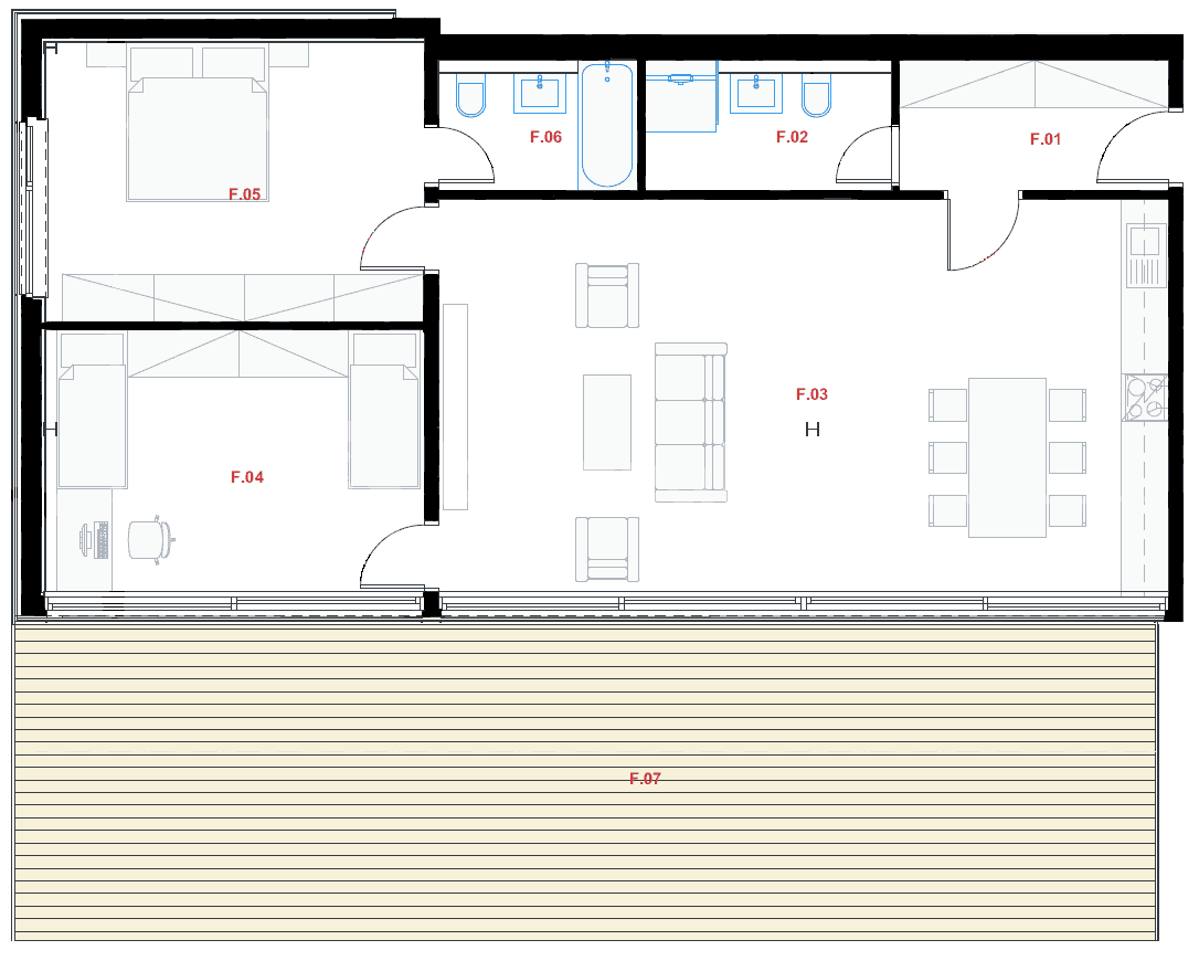 2 bedroom with open-plan kitchen flat for sale, 93 m², Svornosti, Vsetín, Zlínský Region