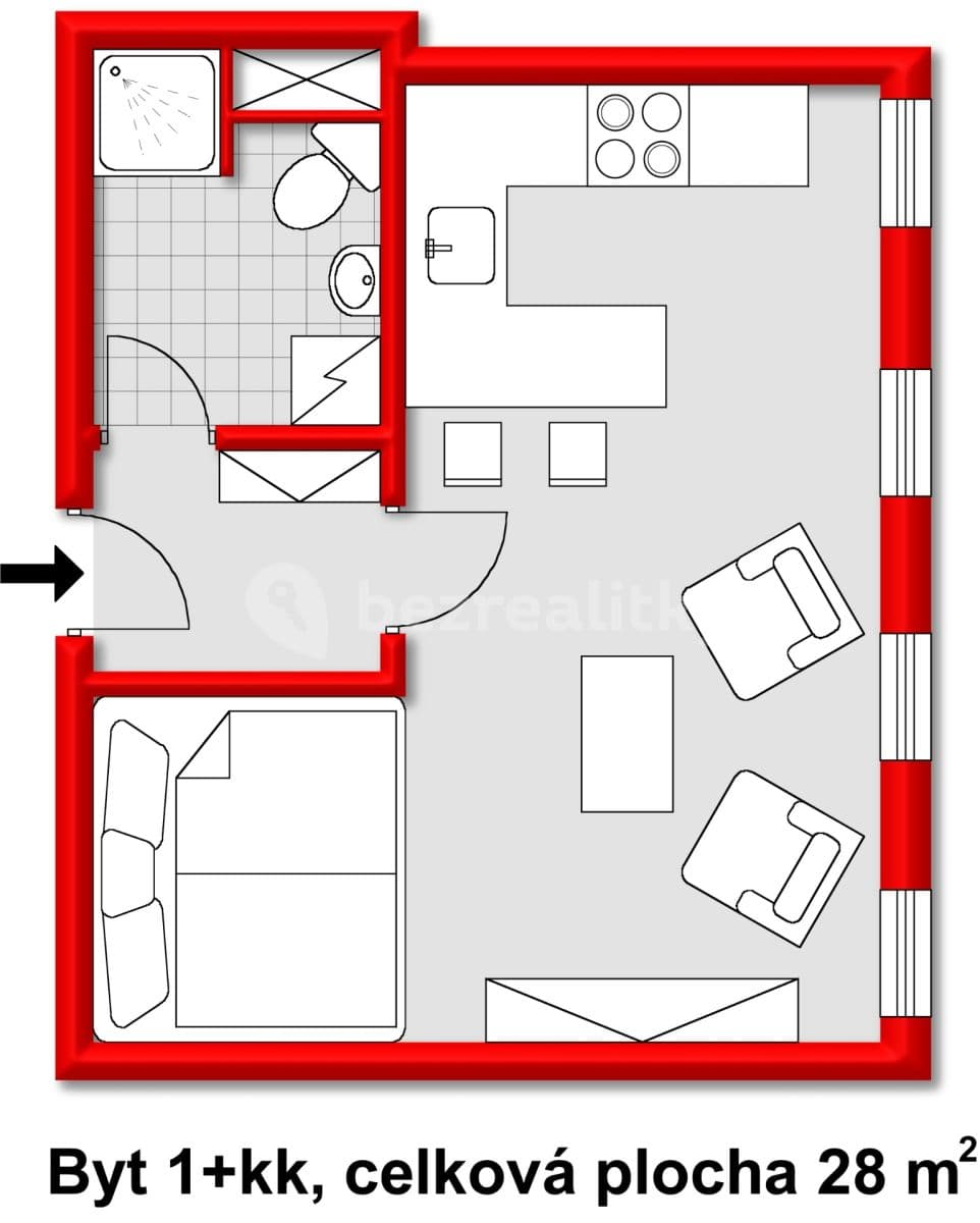 Studio flat to rent, 28 m², Hakenova, Poděbrady, Středočeský Region