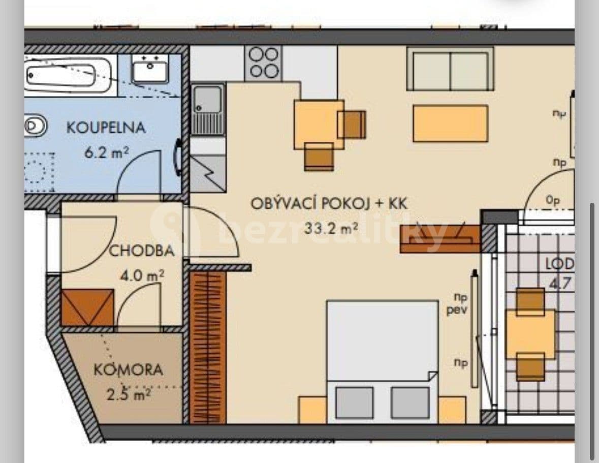 1 bedroom with open-plan kitchen flat for sale, 47 m², Baarové, Prague, Prague