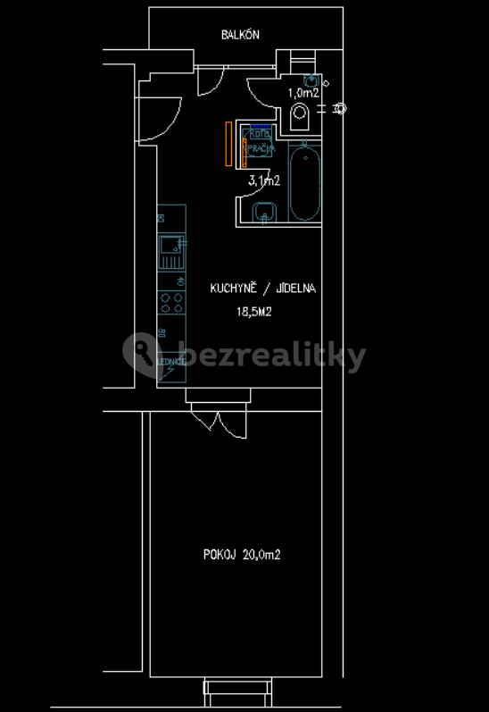 1 bedroom flat to rent, 42 m², Dobrovského, Prague, Prague