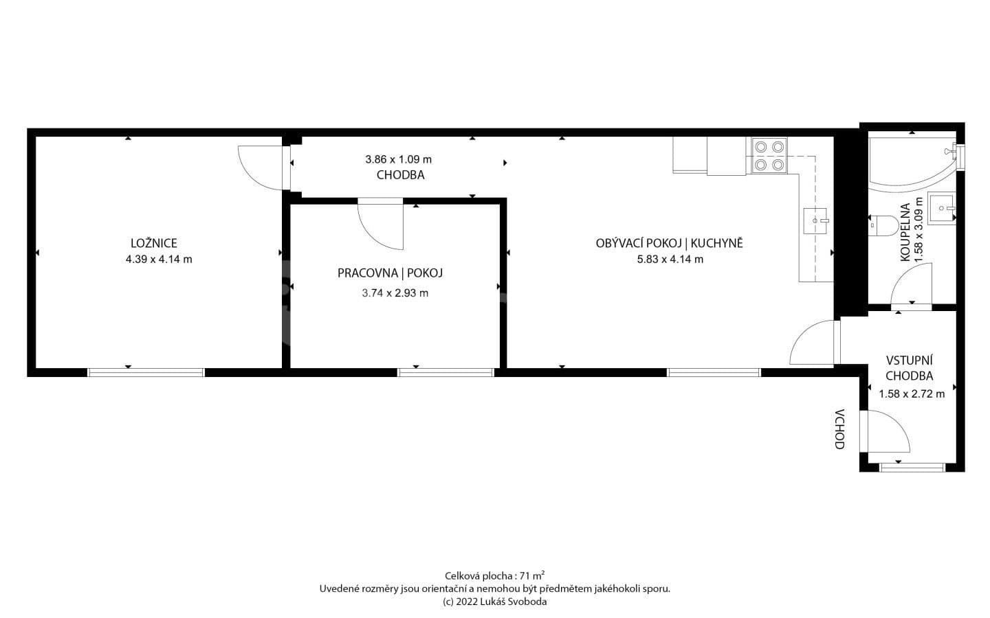 2 bedroom with open-plan kitchen flat for sale, 70 m², Bohumínská, Ostrava, Moravskoslezský Region