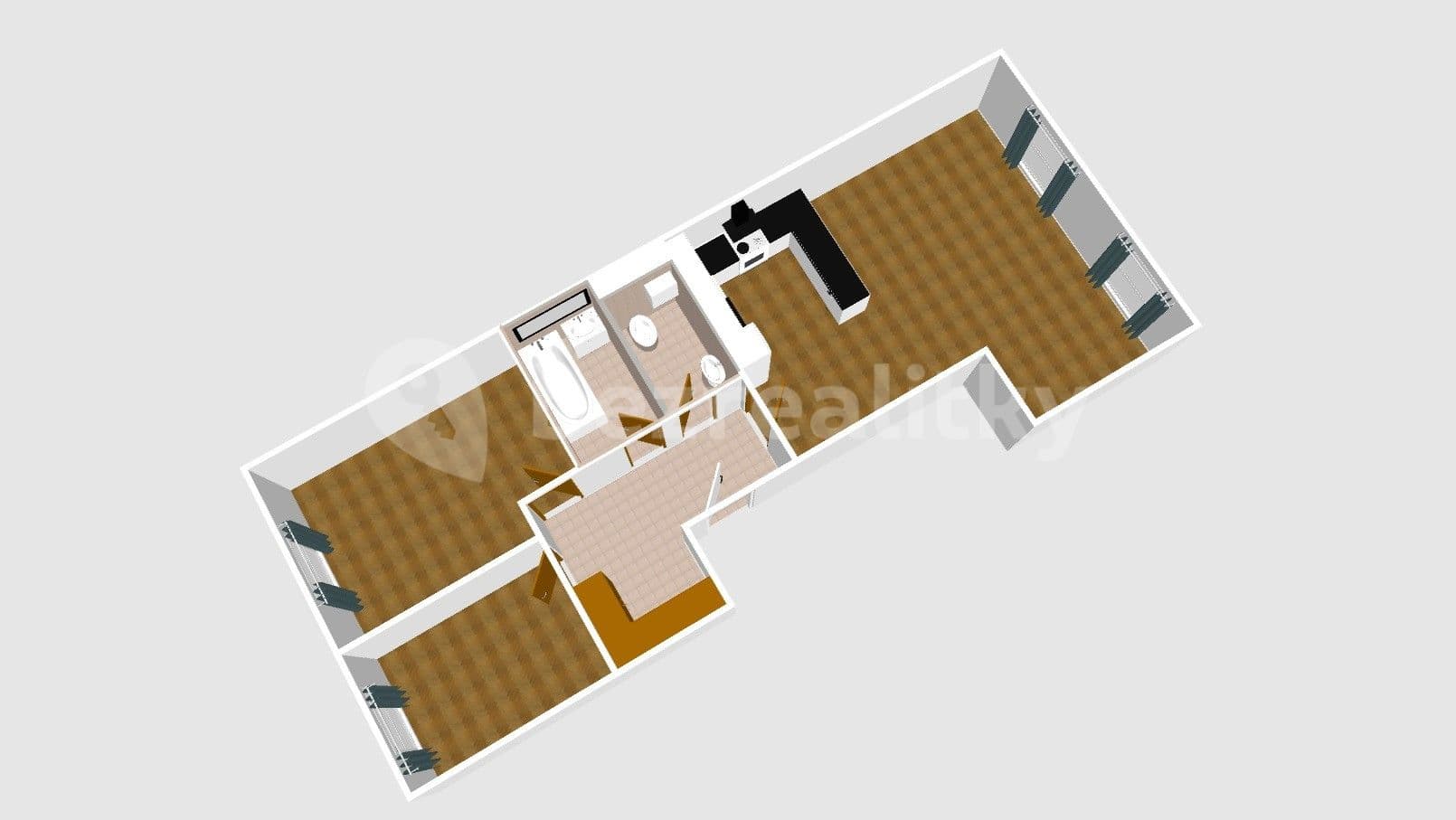 2 bedroom with open-plan kitchen flat to rent, 70 m², Masarykova, Lysá nad Labem, Středočeský Region