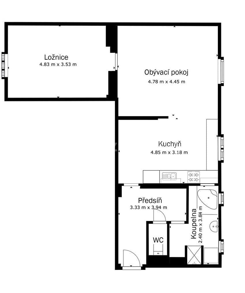 2 bedroom flat to rent, 67 m², Střekovské nábřeží, Ústí nad Labem, Ústecký Region