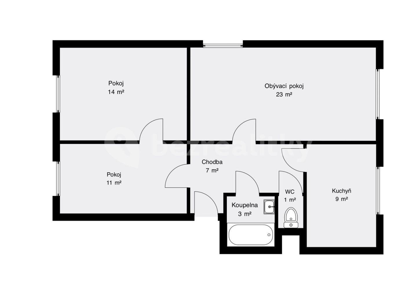3 bedroom flat for sale, 67 m², 5. května, Volary, Jihočeský Region