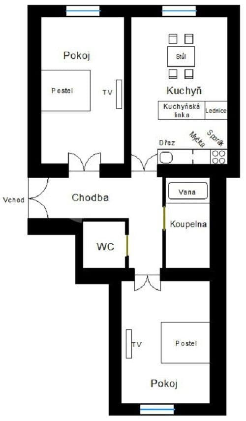 flat to rent, 79 m², Polská, Prague, Prague
