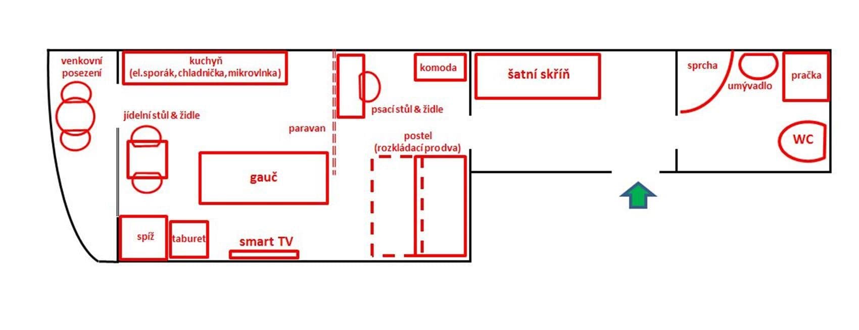 flat to rent, 36 m², nábřeží Závodu míru, Pardubice, Pardubický Region