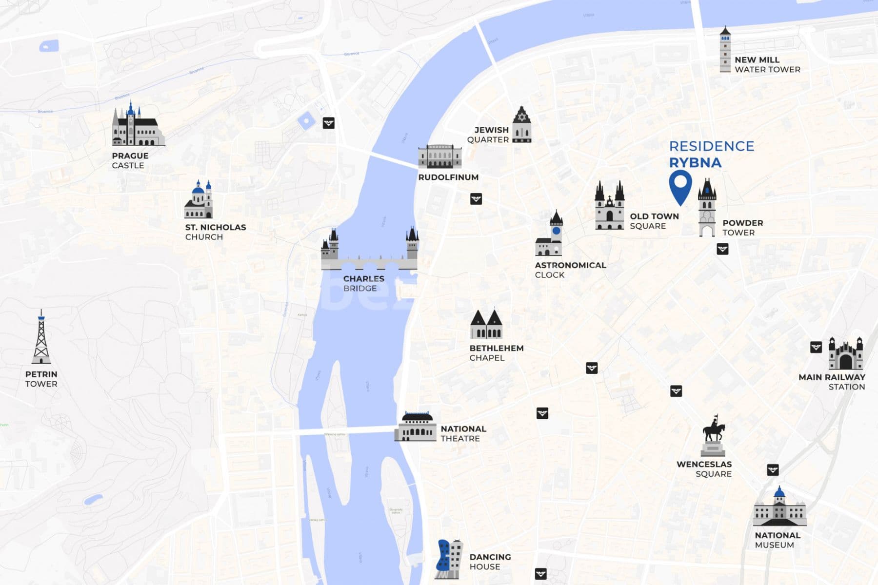flat to rent, 86 m², Rybná, Prague, Prague