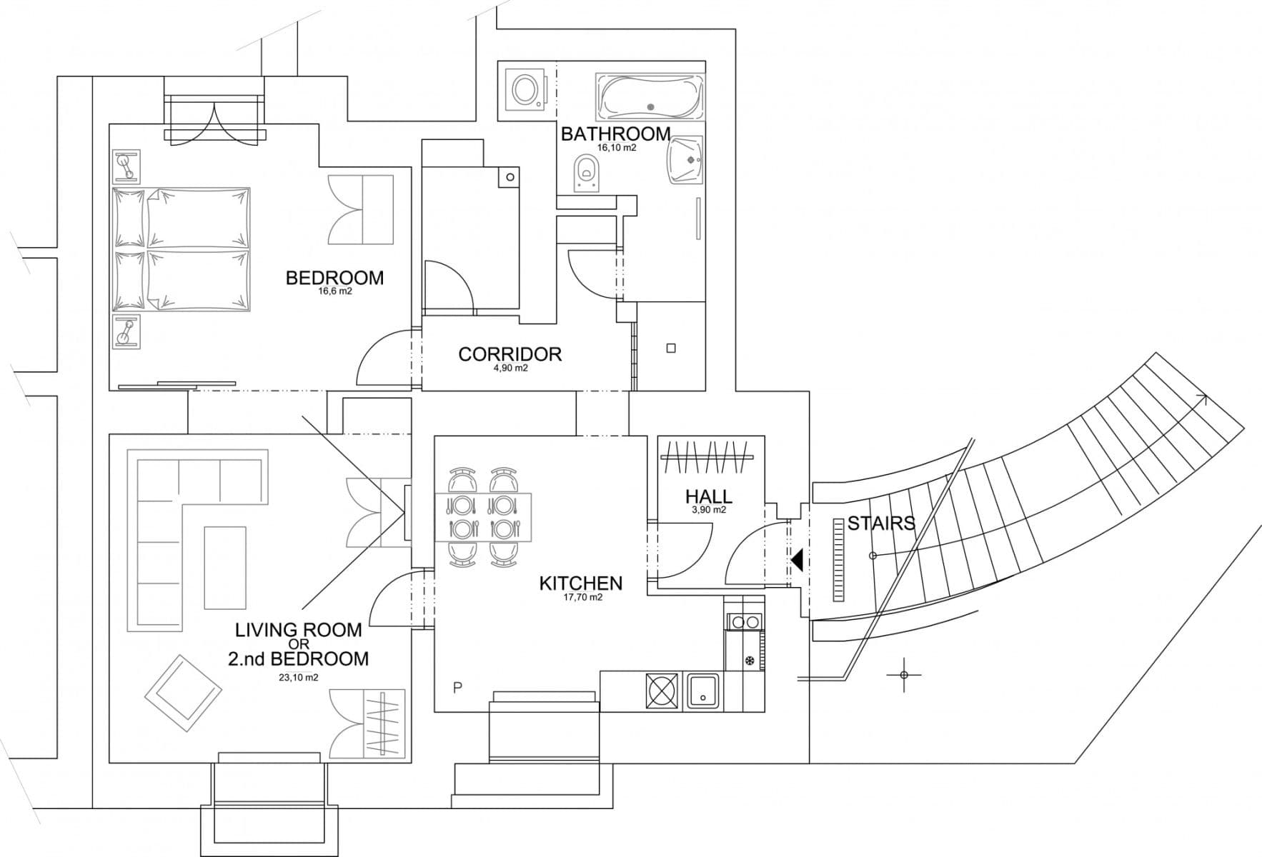 flat to rent, 82 m², Kosatcová, Prague, Prague