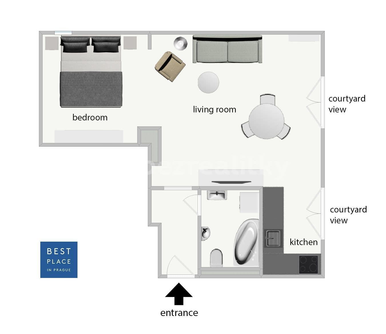 flat to rent, 35 m², Na Okraji, Prague, Prague