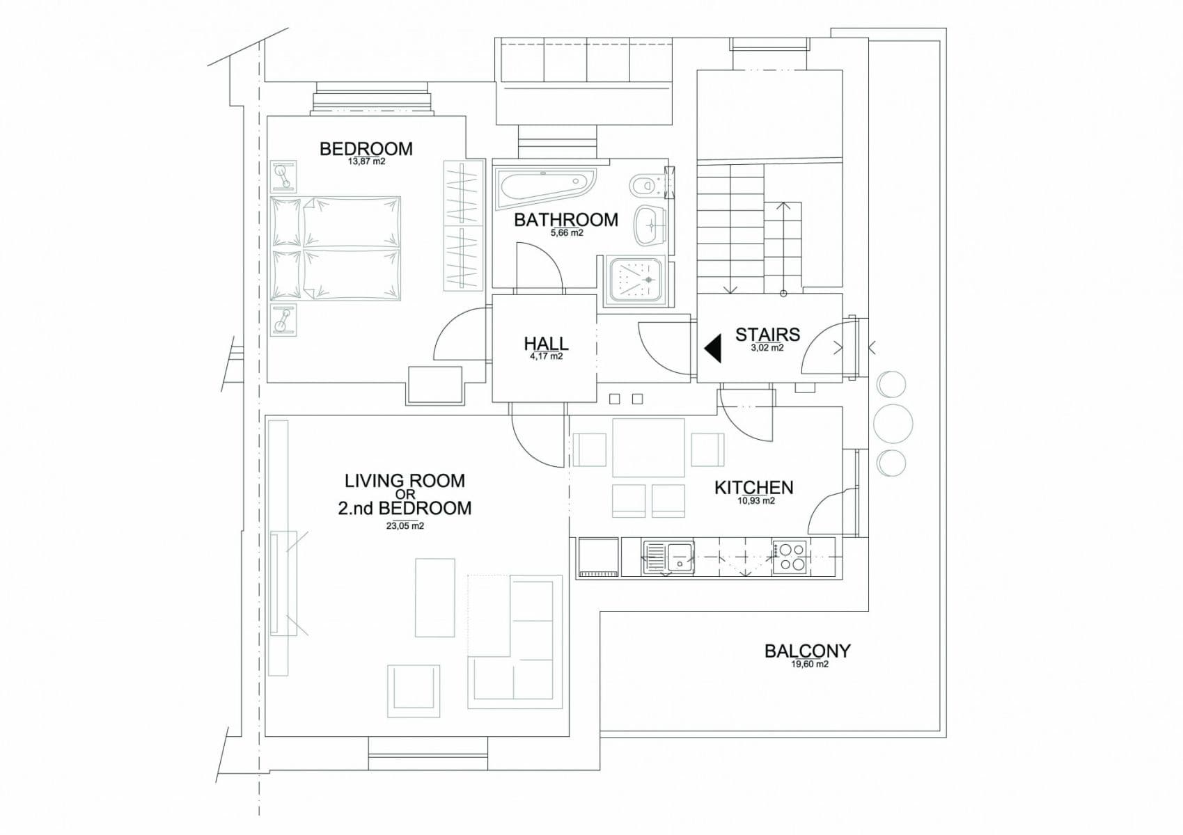 flat to rent, 61 m², Kosatcová, Prague, Prague