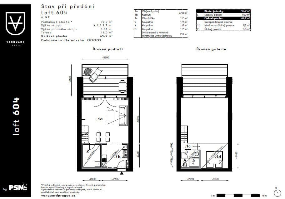 flat to rent, 65 m², Československého exilu, Prague, Prague