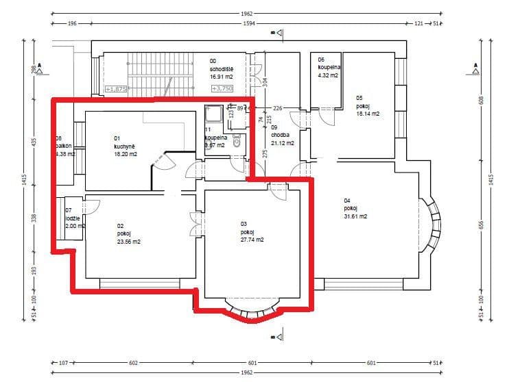 flat to rent, 78 m², náměstí Tomáše Garrigue Masaryka, Poděbrady, Středočeský Region