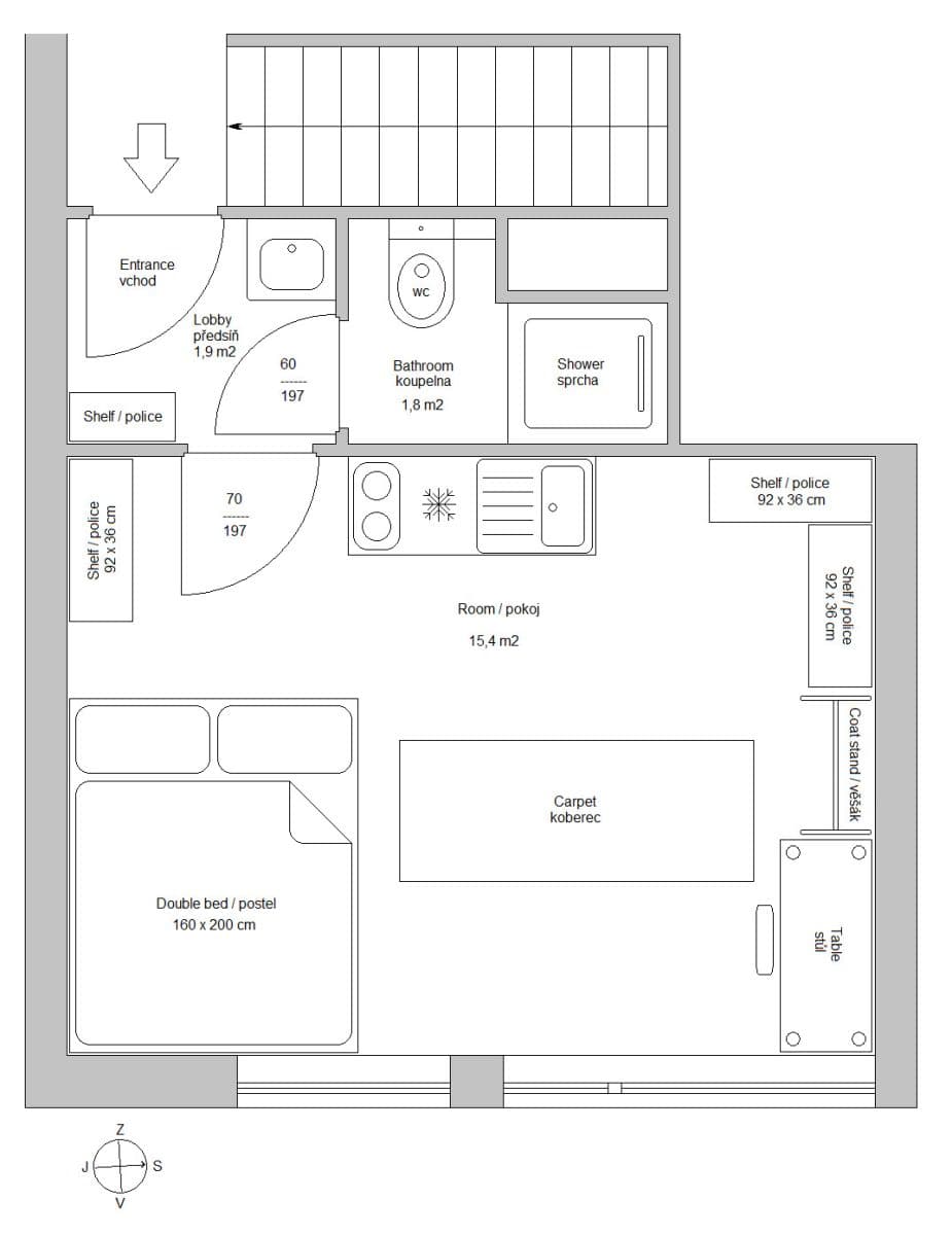 flat to rent, 19 m², Ďáblická, Prague, Prague