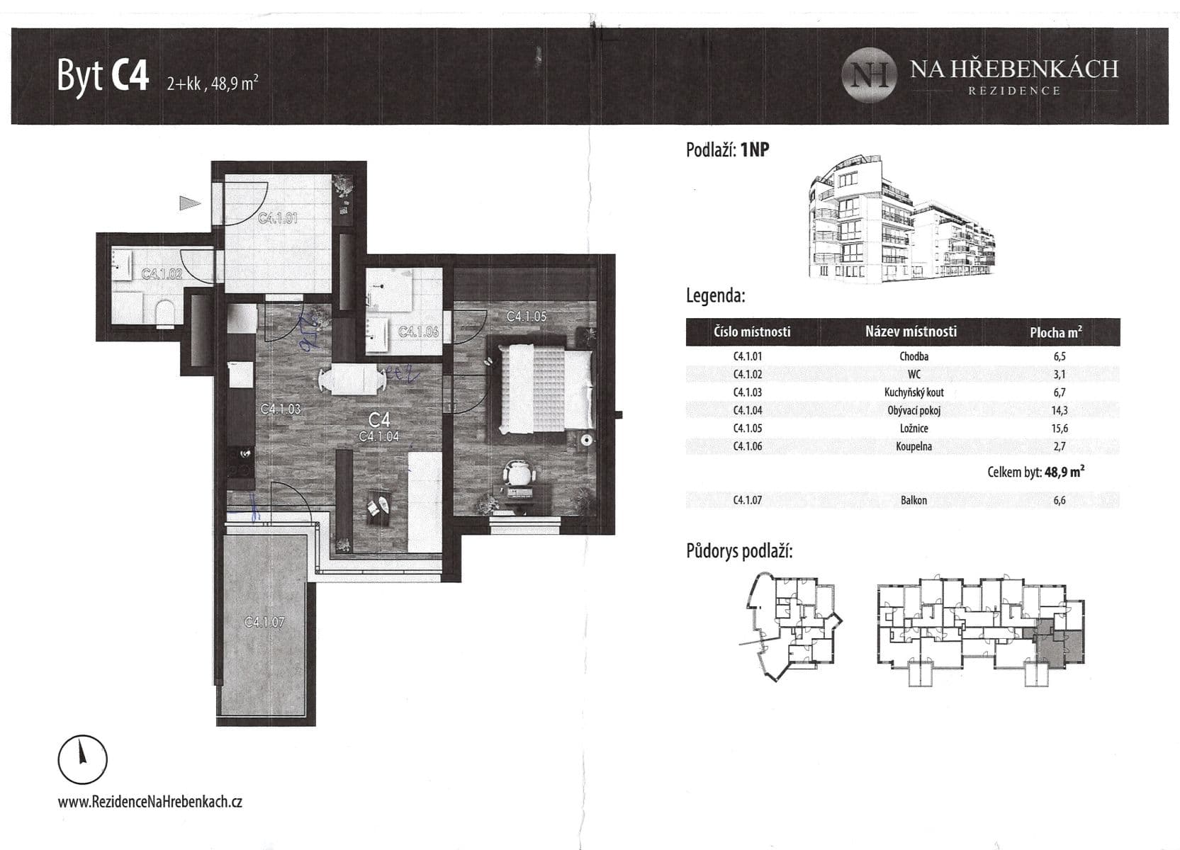 flat to rent, 49 m², U Okrouhlíku c, Prague, Prague