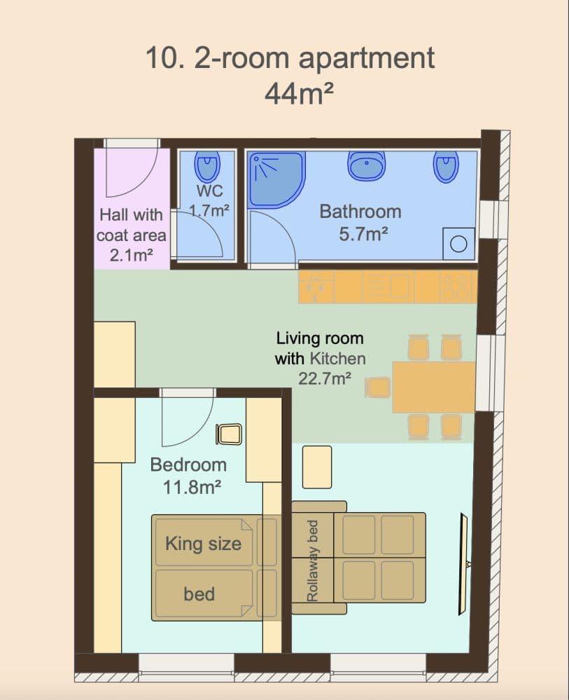 flat to rent, 44 m², Zbraslavská, Prague, Prague
