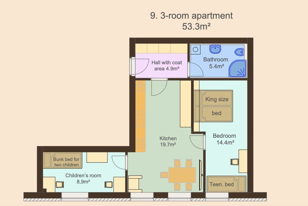 flat to rent, 53 m², Zbraslavská, Prague, Prague