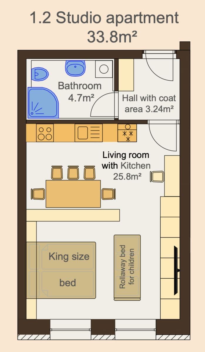 flat to rent, 34 m², Zbraslavská, Prague, Prague