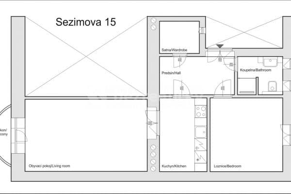 2 bedroom flat to rent, 60 m², Sezimova, Prague, Prague